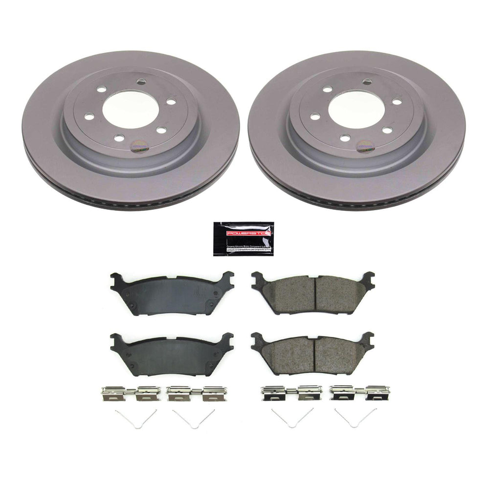 Power Stop 21-22 Ford F-150 (w/350mm Rear Rotors) Rear Z17 Coated Brake Kit