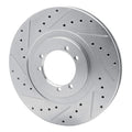 R1 96-06 Hummer H1 Front Left Rear Left Drilled & Slotted Silver Brake Rotor