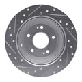 R1 Concepts Brake Rotor Drilled and Slotted Silver Fits Hyundai Santa
