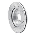 R1 11-19 Ford Explorer Front Left Drilled & Slotted Silver Brake Rotor