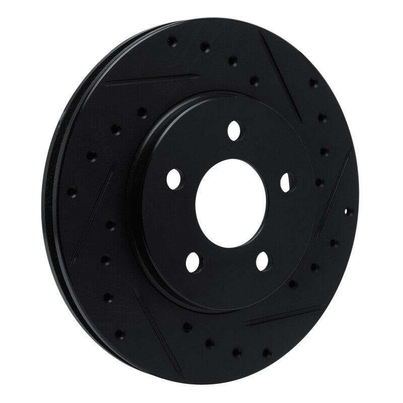 R1 96-00 Chrysler Town & Country Front Right Drilled & Slotted Black Brake Rotor
