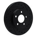 R1 96-00 Chrysler Town & Country Front Right Drilled & Slotted Black Brake Rotor