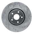 R1 Concepts Brake Rotor Drilled and Slotted Silver Fits Lexus GS350