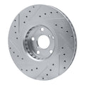 R1 Concepts Brake Rotor Drilled and Slotted Silver Fits Lexus GS350