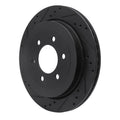 R1 07-17 Ford Expedition Rear Left Drilled & Slotted Black Brake Rotor