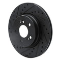 R1 93-02 Mercedes-Benz 600SL Rear Left Drilled & Slotted Black Brake Rotor