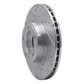 R1 71-97 Jaguar XJ12 Front Left Drilled & Slotted Silver Brake Rotor