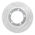 R1 Concepts Brake Rotor Drilled and Slotted Silver Fits Lexus LX470