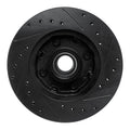 R1 78-93 Ford Fairmont Front Left Drilled & Slotted Black Brake Rotor