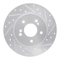 R1 96-98 Mercedes-Benz SL500 Rear Right Drilled & Slotted Silver Brake Rotor