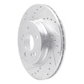 R1 93-02 Mercedes-Benz SL500 Rear Left Drilled & Slotted Silver Brake Rotor
