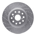 R1 07-23 Lexus LS460 Front Left Drilled & Slotted Silver Brake Rotor