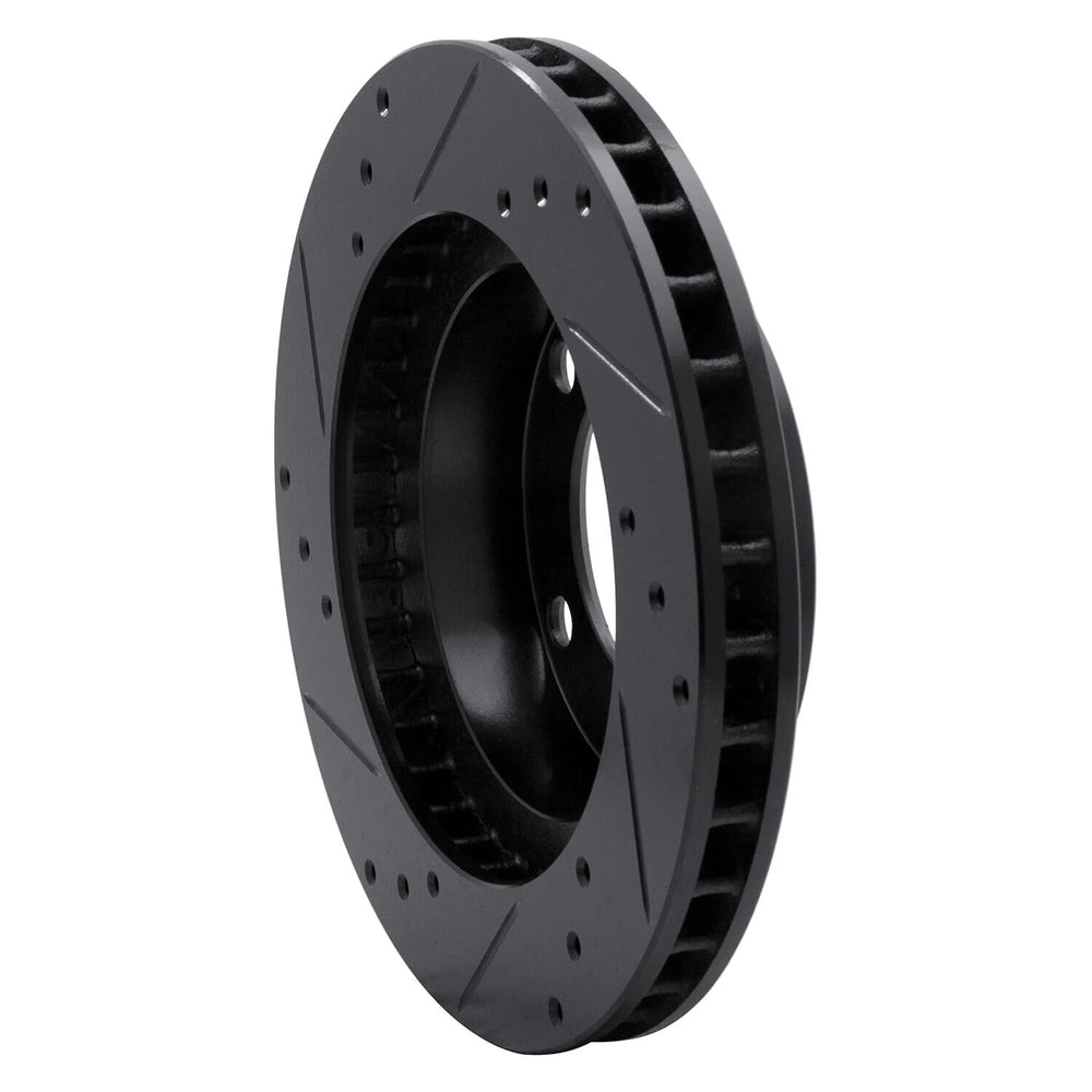 R1 76-93 Ford F-150 4WD Front Right Drilled & Slotted Black Brake Rotor