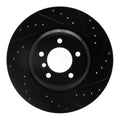 R1 07-15 BMW 335I Front Right Drilled & Slotted Black Brake Rotor