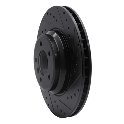 R1 07-15 BMW 335I Front Right Drilled & Slotted Black Brake Rotor