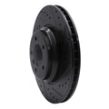 R1 07-15 BMW 335I Front Right Drilled & Slotted Black Brake Rotor