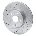 R1 08-19 Pontiac Vibe Front Left Drilled & Slotted Silver Brake Rotor
