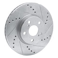 R1 Concepts Brake Rotor Drilled and Slotted Silver Fits Pontiac Vibe