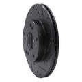 R1 02-15 Acura RSX Front Right Drilled & Slotted Black Brake Rotor