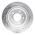 R1 Concepts Brake Rotor Drilled and Slotted Silver Fits BMW 525i