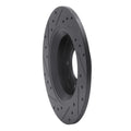 R1 98-15 Ford Fusion Rear Right Drilled & Slotted Black Brake Rotor