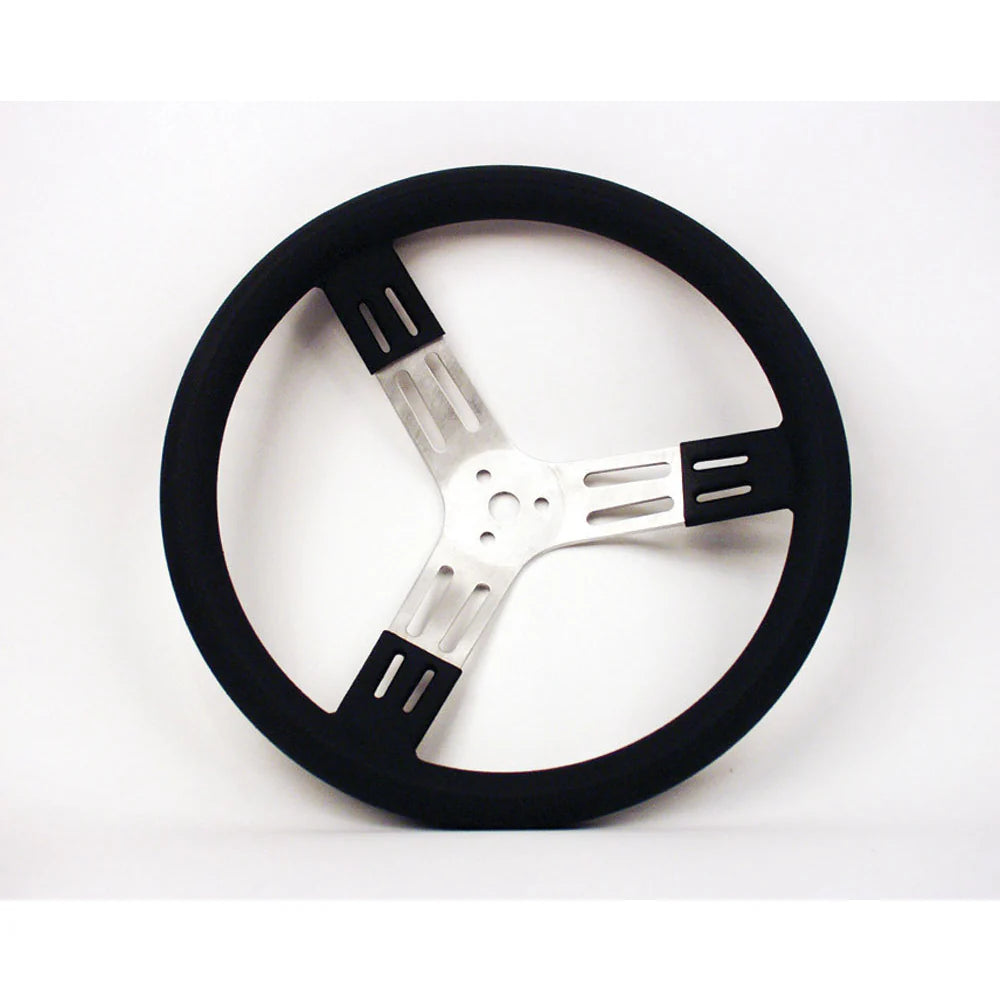 15in Steering Wheel Blk Alum Smooth Grip