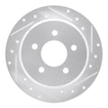 DFC 95-02 Ford Explorer Sport Rear Right Drilled & Slotted Silver Brake Rotor