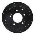 R1 10-13 Kia Soul Rear Right Drilled & Slotted Black Brake Rotor