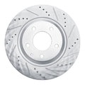 R1 04-11 Mazda RX-8 Rear Right Drilled & Slotted Silver Brake Rotor