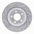 DFC 05-14 Ford Mustang Rear Right Drilled & Slotted Silver Brake Rotor