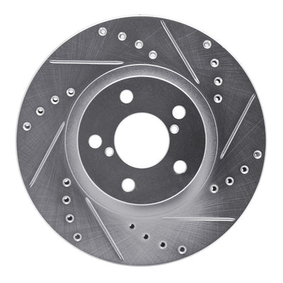 R1 90-16 Saab 9-2X Front Right Drilled & Slotted Silver Brake Rotor