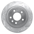 R1 11-19 Buick CASCADA Rear Left Drilled & Slotted Silver Brake Rotor