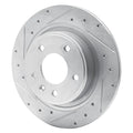 R1 11-19 Buick CASCADA Rear Left Drilled & Slotted Silver Brake Rotor