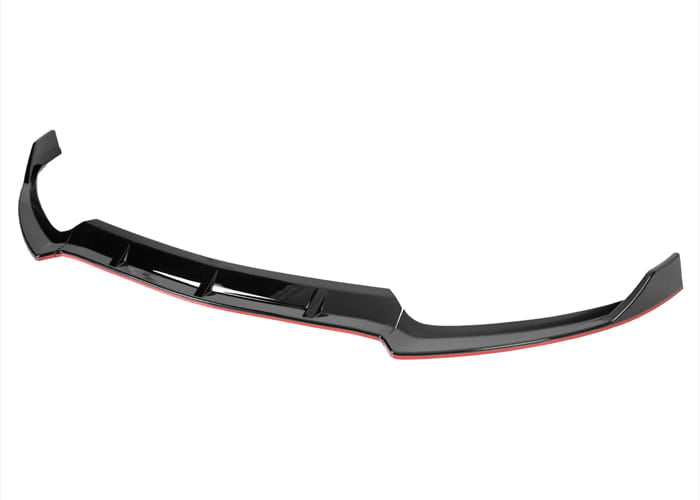 W205 FRONT BUMPER LIP GLOSSY BLACK WITH RED TRIM
