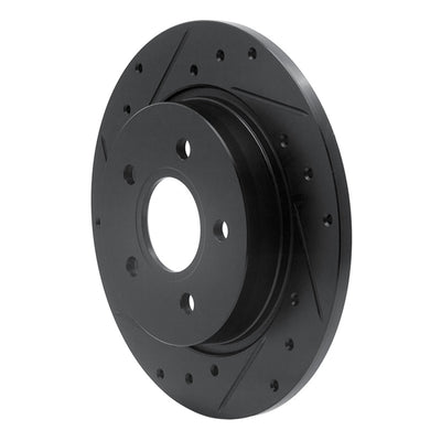 R1 12-18 Ford Focus Rear Left Drilled & Slotted Black Brake Rotor