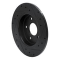 R1 12-18 Ford Focus Rear Left Drilled & Slotted Black Brake Rotor