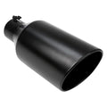 BLACK POWDER COATED 7IN ROLLED SLANT 18IN BOLT ON BLK EXHAUST TIP 5.00IN ID/7.00