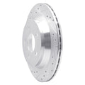 DFC 94-04 Ford Mustang Rear Left Drilled & Slotted Silver Brake Rotor