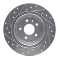DFC 13-20 Ford Special Service Police Sedan Rear Right Drilled & Slotted Silver Brake Rotor