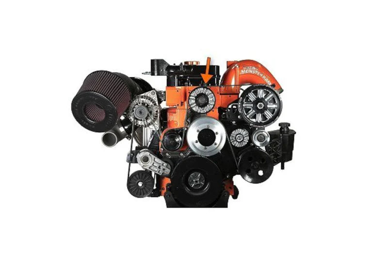 0318 CUMMINS UPPER FAN PULLEY IDLER ( BLACK FINISH )