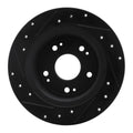 R1 05-17 Honda Accord Rear Right Drilled & Slotted Black Brake Rotor