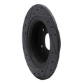 R1 05-17 Honda Accord Rear Right Drilled & Slotted Black Brake Rotor