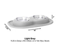 WeatherTech Pet Feeding System Double Low 16oz 2in. Stainless Bowl - Light Grey