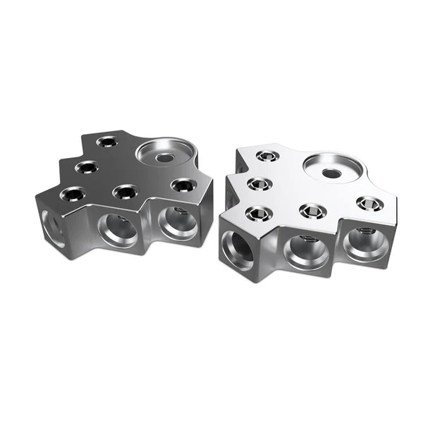 600 Series Aluminum Terminal Blocks 1/0 5 Spots M6/M8 Bolts Pair