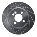 R1 02-08 Mini Cooper (Excl Clubman) Front Left Drilled & Slotted Silver Brake Rotor