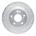 R1 Concepts Brake Rotor Drilled and Slotted Silver Fits Honda Civic