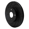 R1 94-02 Mazda Miata Front Left Drilled & Slotted Black Brake Rotor