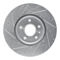 R1 06-15 Lexus IS250 Rear Right Drilled & Slotted Silver Brake Rotor