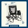 GCI 379339 STOWAWAY ROCKER W/SIDE TABLE DARK CHARCOAL