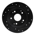 R1 97-06 Acura RSX Rear Left Drilled & Slotted Black Brake Rotor